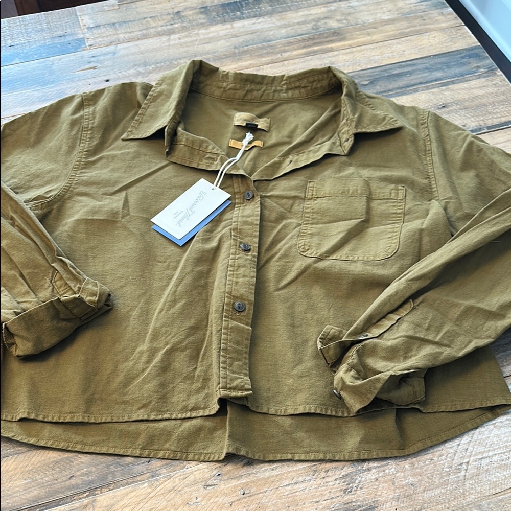 Olive Green Women's button down